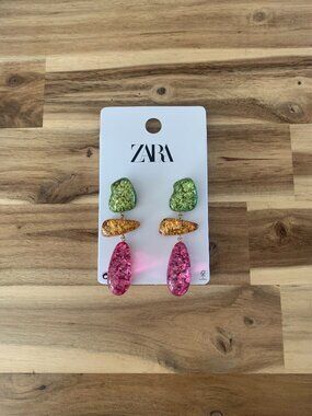 Zara Candy color resin earrings NWT jewelry all item prices include US tariffs